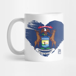 U.S. State - I Love Michigan - Michigan Flag Mug